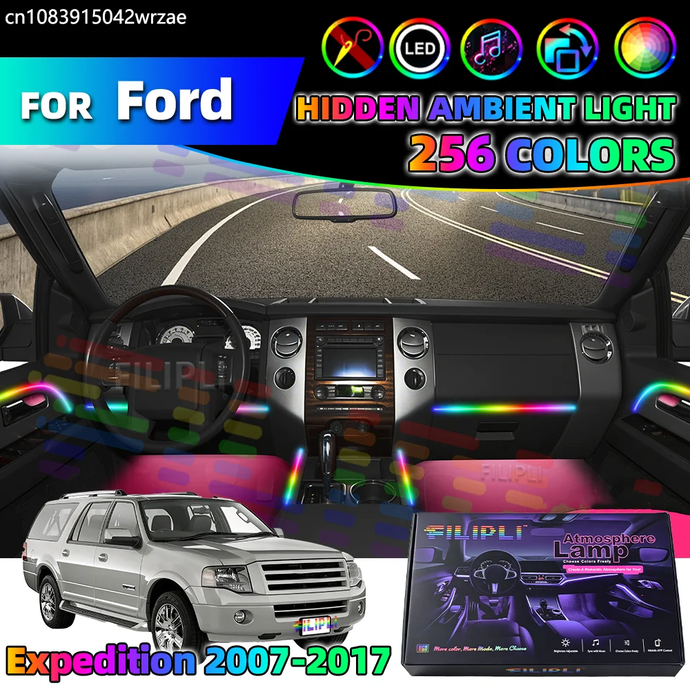

14 in 1 For Ford Expedition 2007-2017 Years Car Interior Ambient Lights Strips Breathing Lighting Kit App Control Auto LED