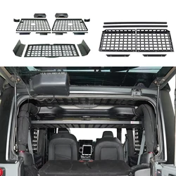 CGZ For Jeep Wrangler JK 2dr 2007-2017 Molle Panel Rear Trunk Shelf Roof Panel Debri Racks Cargo Organizers 1 Set