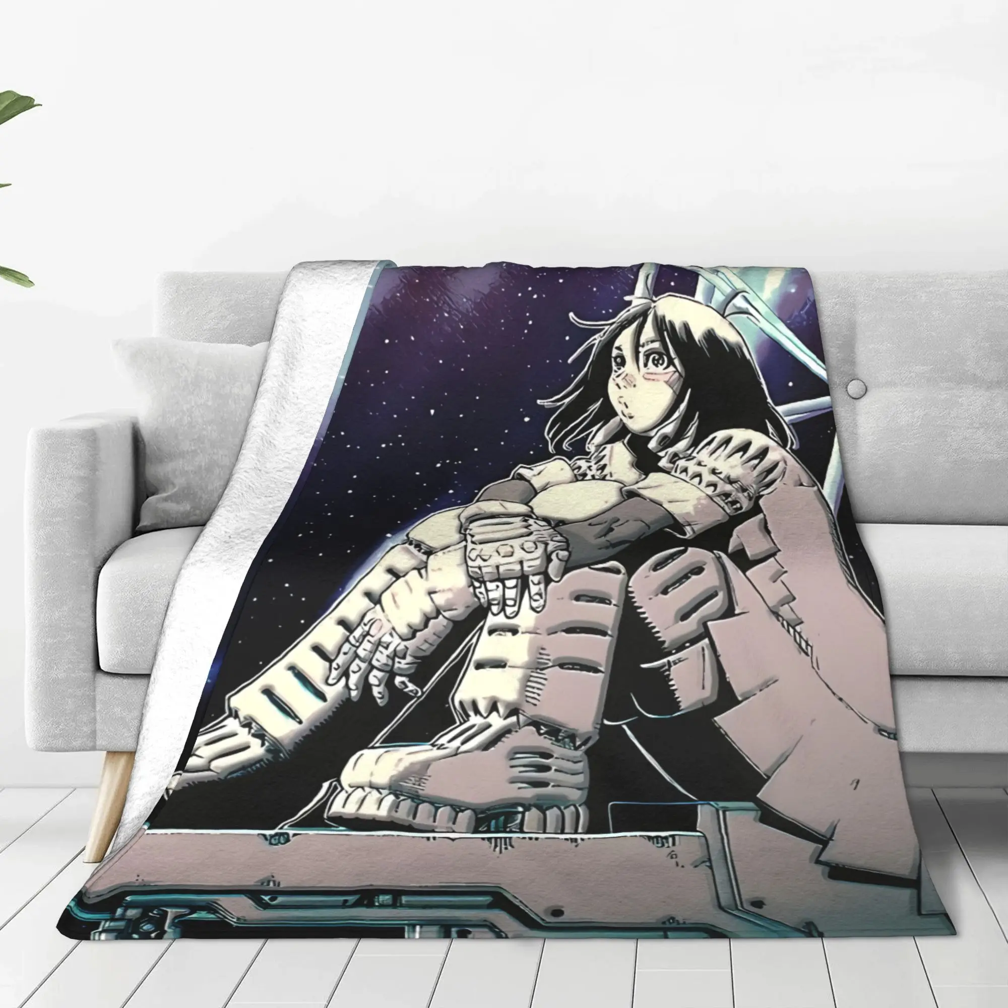 1PC Identity Battle Angel Alita Home Room Decorations Winter Blankets For Adults Bedding Home Interior Sofa Knee