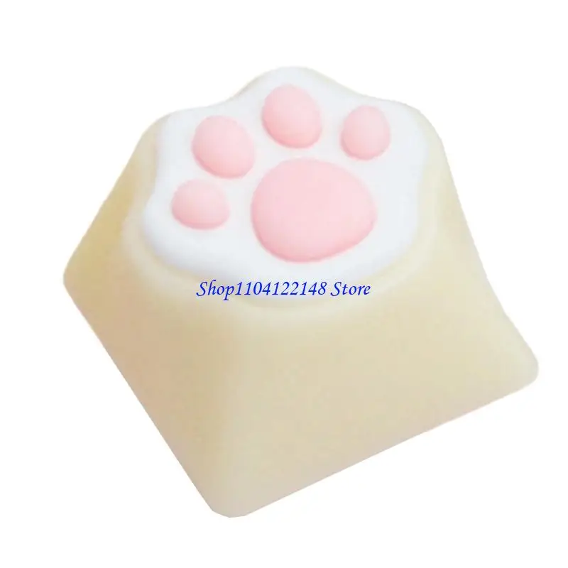 P9FA Personality Customizeds ABS Silicone CatPaw Pad Keyboards Keycap for Switches