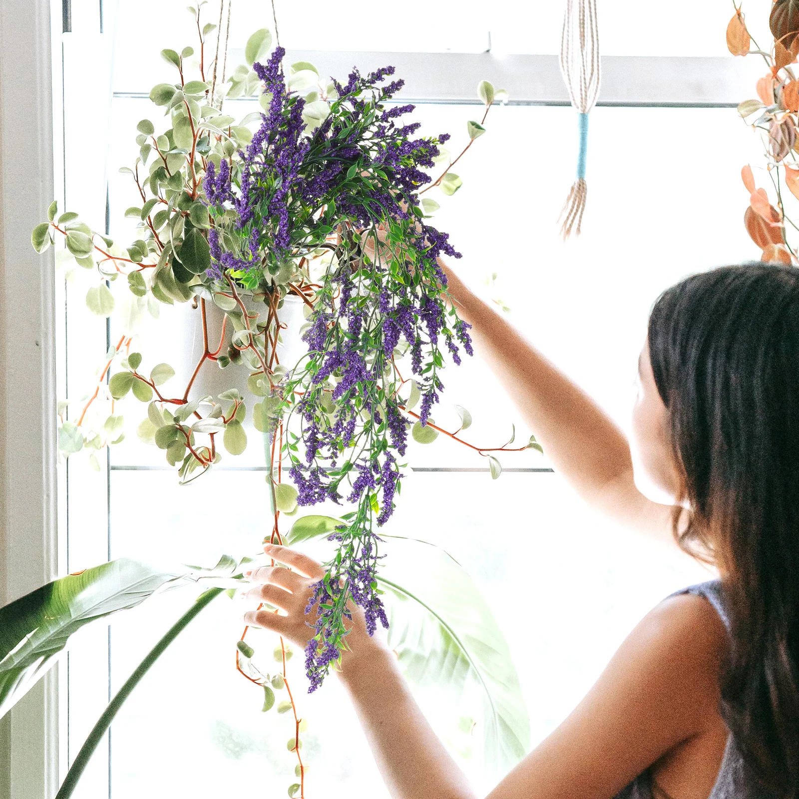 

Hanging Simulated Lavender Flower Pendant Wall Decor Never Wither Easy Care Home Festival Decoration Hanging Flower