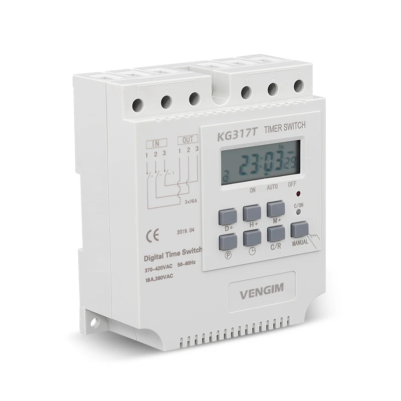 Free Shipping 380V Timer Switch Three phases Weekly 7 Days Programmable Digital Time Switch Relay Din Rail Timer Controller