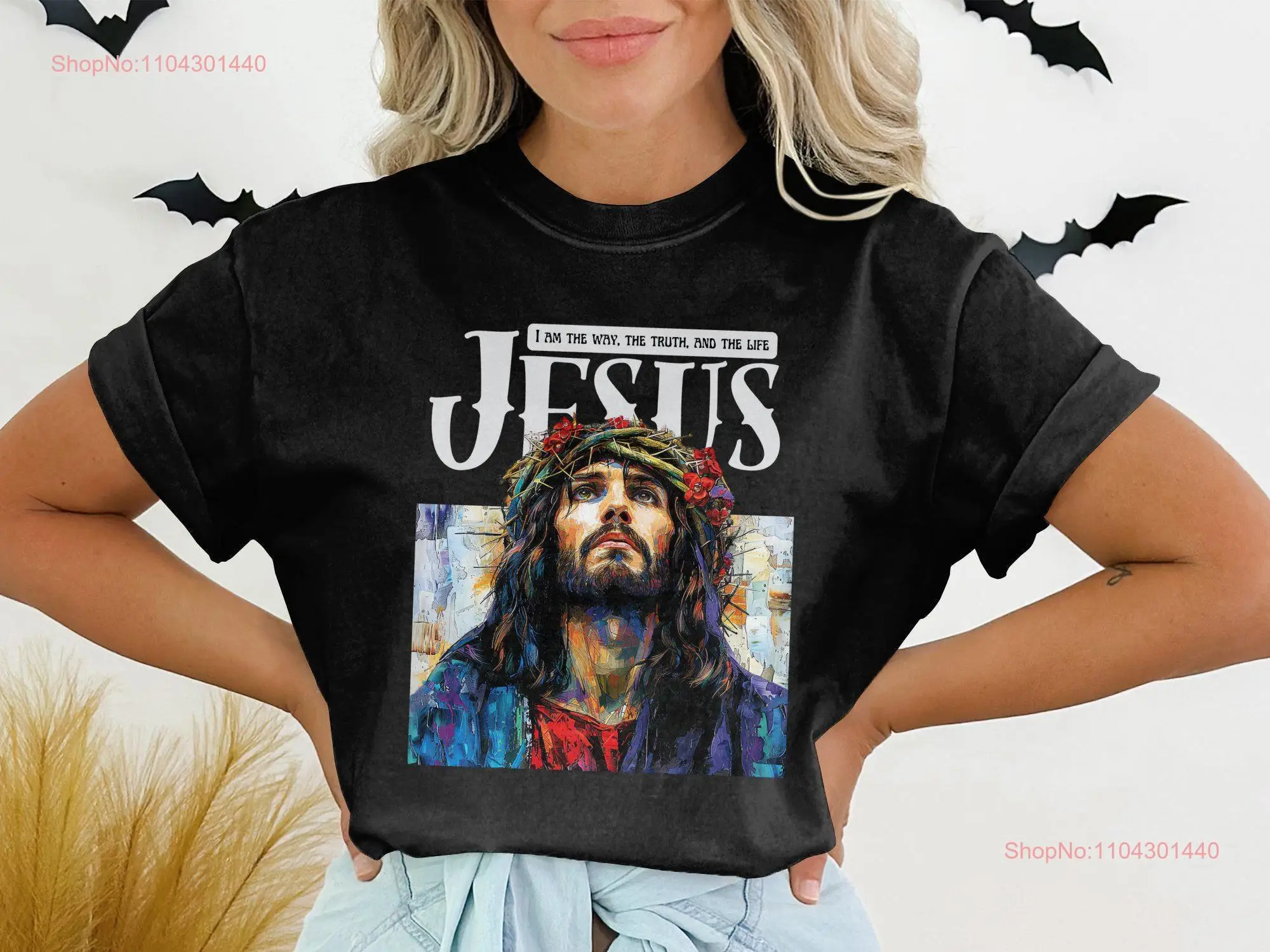 

Вдохновляющая футболка с искусством Иисуса, красочный портрет, религиозная, «Я Шлях», «Истань жизнь», комфорт, цвета с длинными или короткими рукавами