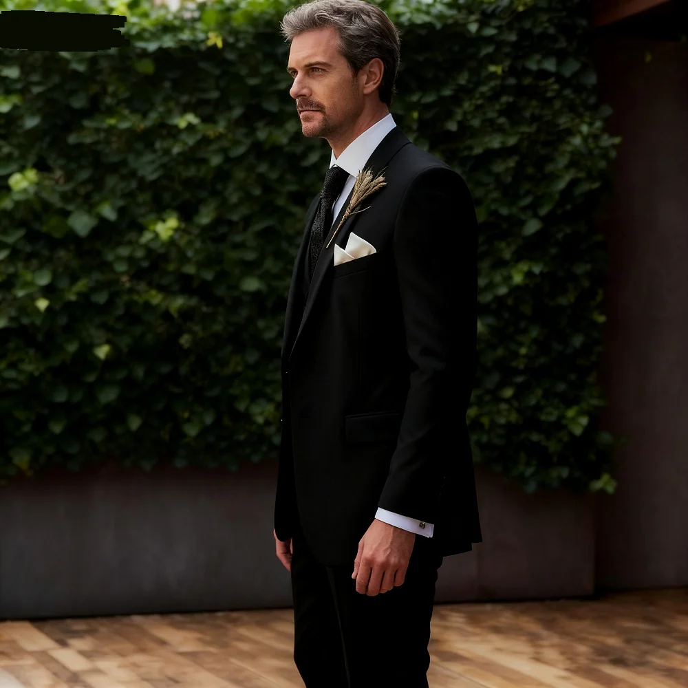 

Итальянский мужской смокинг из трех предметов, темно-синяя куртка, приталенный свадебный костюм жениха с белым жилетом и запонками с лацканами