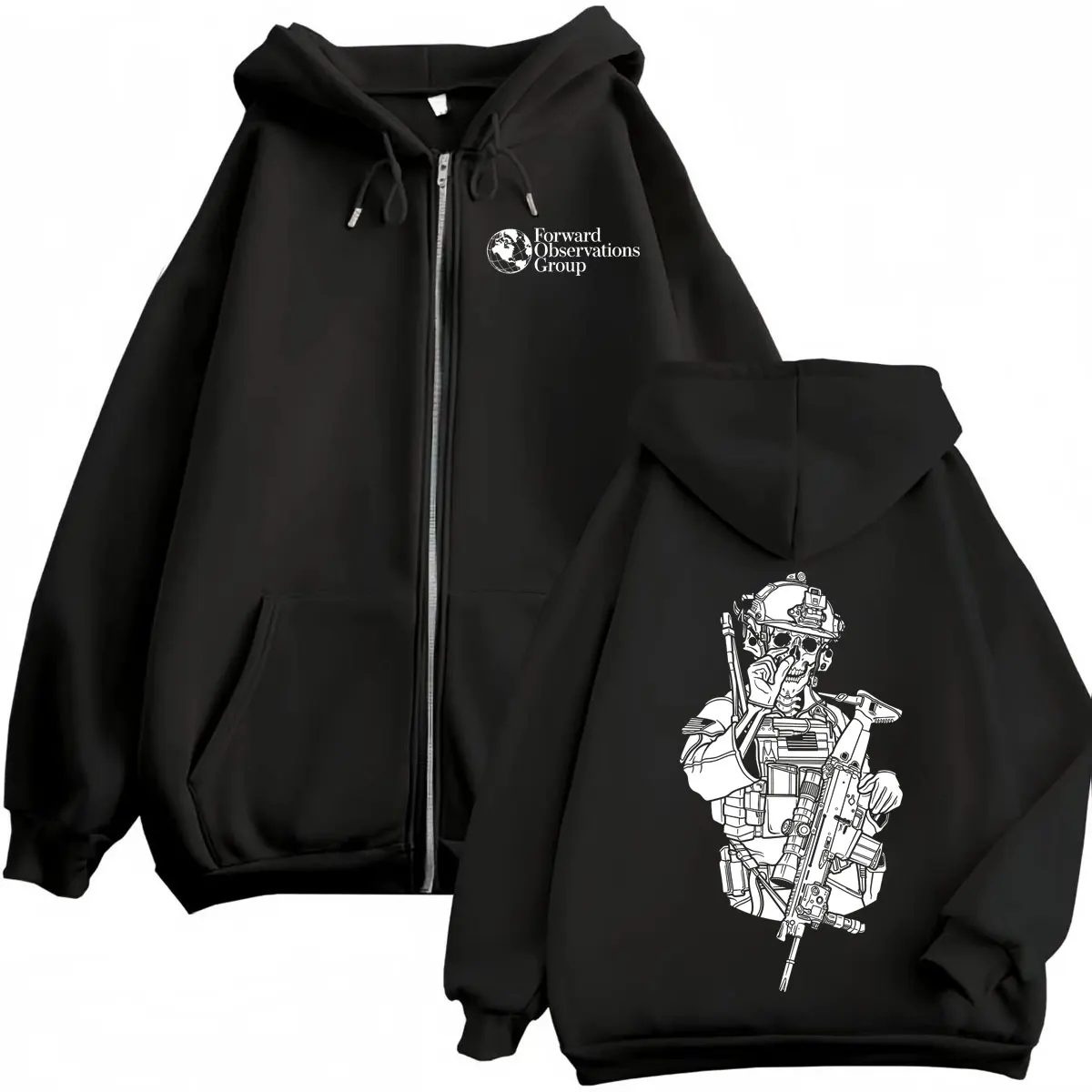 

Forward Observations Group Zipper Hoodie Men's Women's Gothic Vintage Zip Up Sweatshirt High Quality Fashion Oversized Pullovers