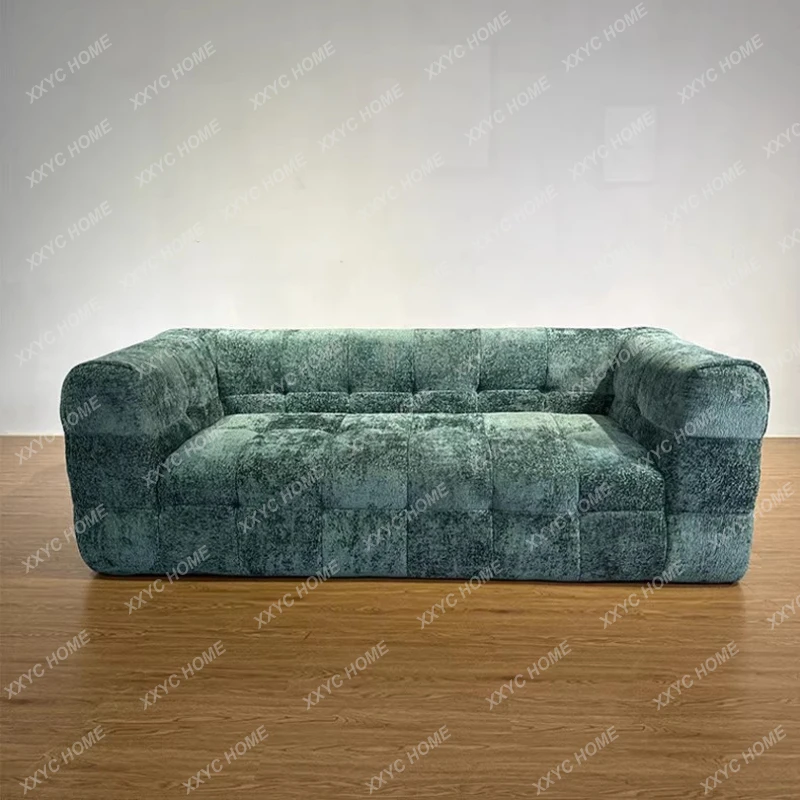 A Vacuum compression sofa marshmallow straight row multi-person small apartment corduroy lazy sofa