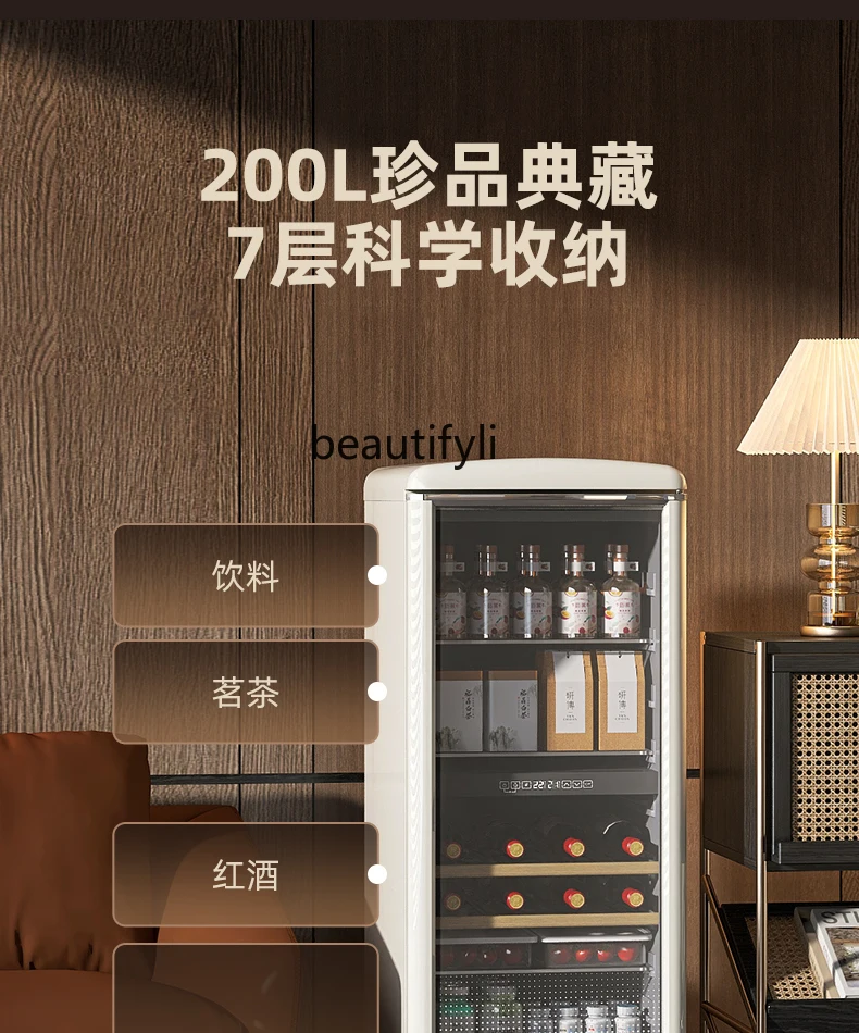 Barretta di ghiaccio a doppia temperatura, armadietto per vino per bevande domestiche, frigorifero da ufficio retrò di fascia alta, frigorifero