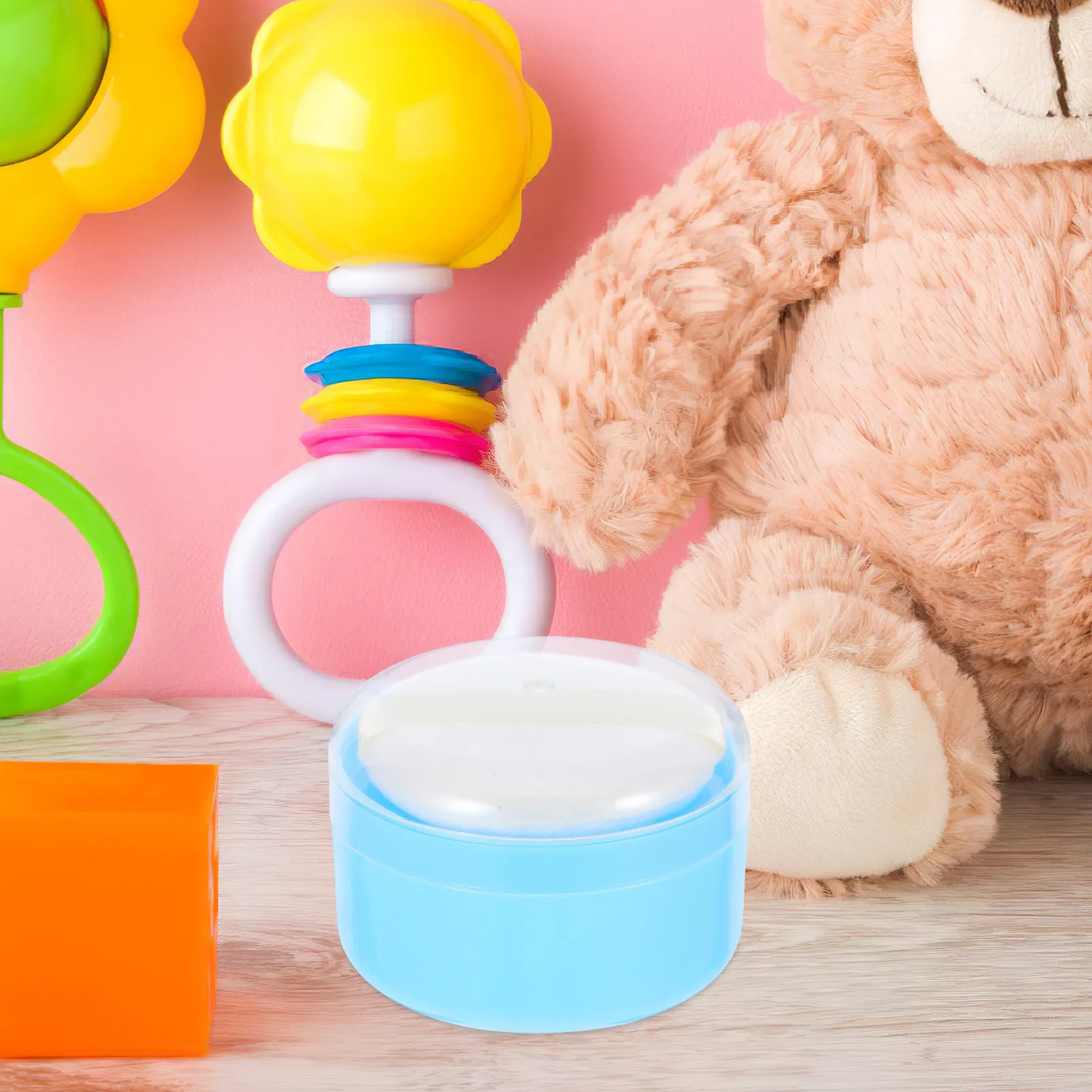 Skincare Newborn - Wadah Bedak Bayi Portabel dengan Puff