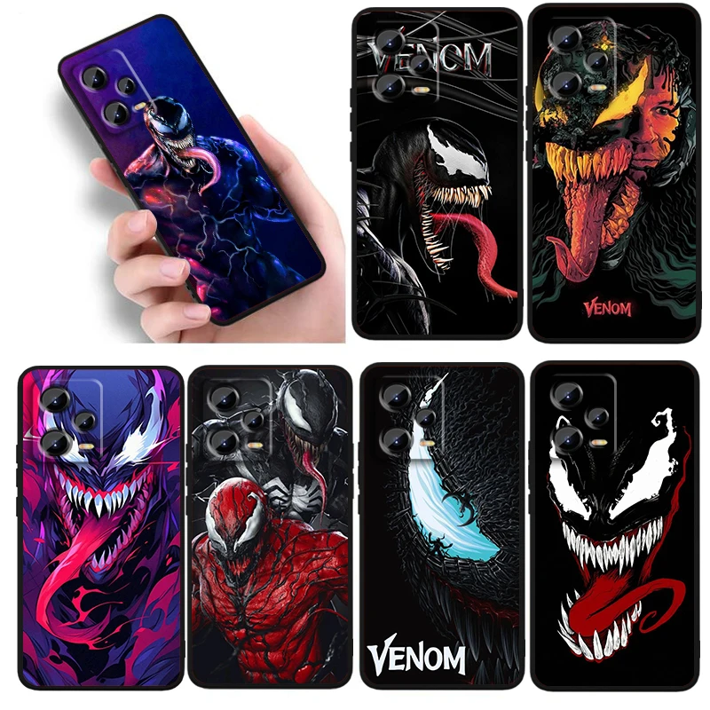

The Avengers Marvel Venom For Xiaomi Redmi Note 13 12R 12 12S Turbo 11 11T 11S 10 10S Pro Plus 5G Black Cover Phone Case