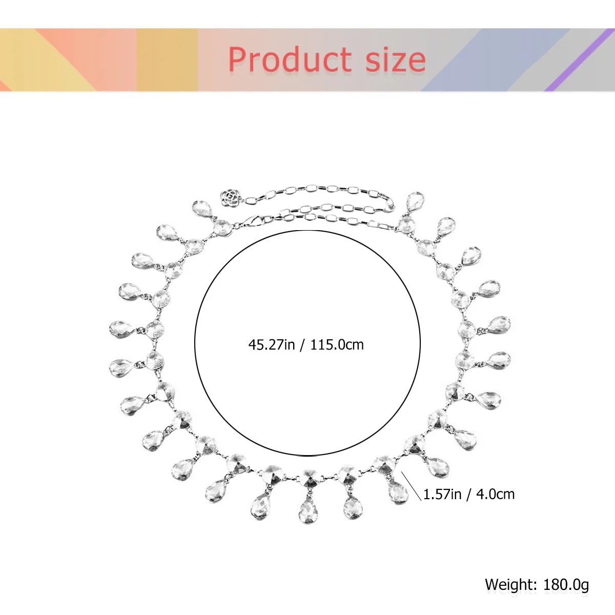 1Pcs Women Waist Chain Water Drop Alloy Rhinestone Body Chain Fashion Elegant Dress Dance Party Prom Wedding Decoration