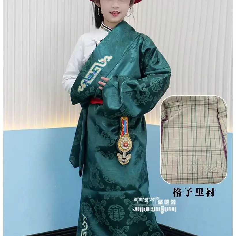 Xizang 2025 nowy popularny aksamitny tybetański strój dziecięcy