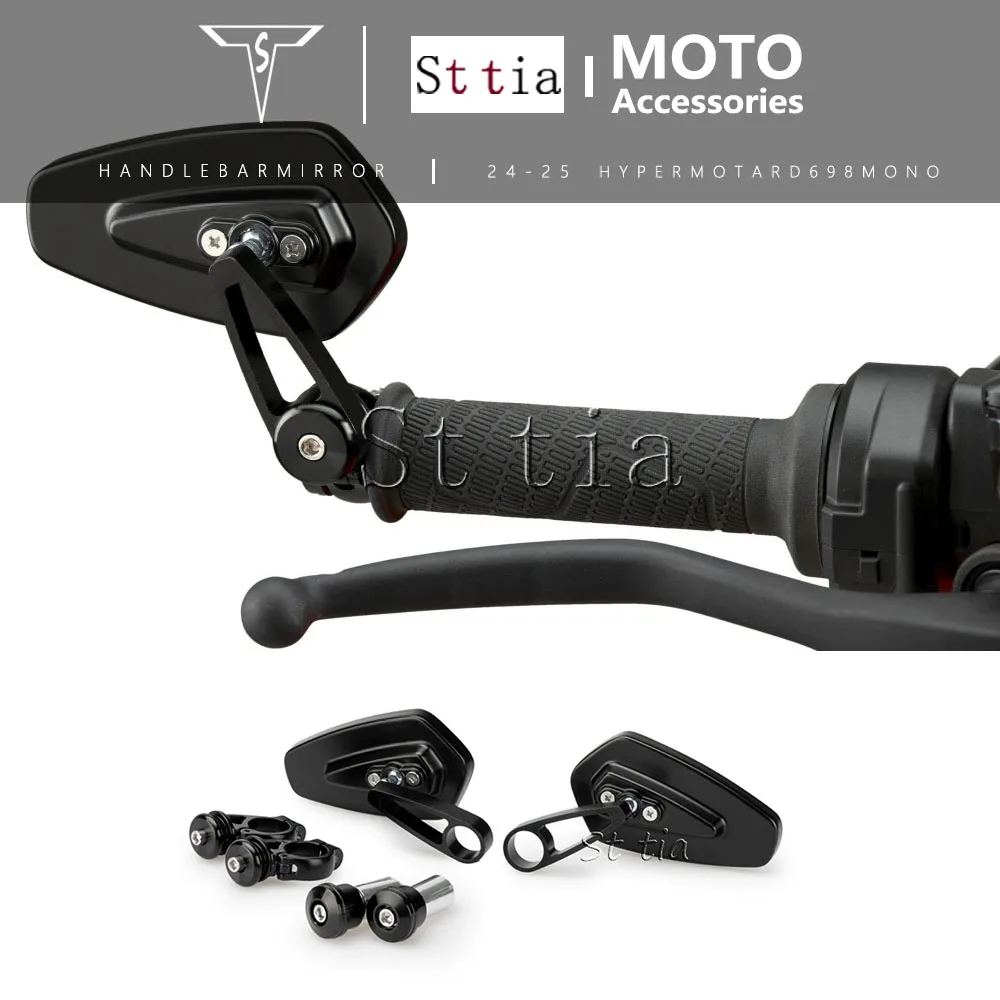 

For Ducati Hypermotard 698 Moon 2024-2026 HYPERMOTARD 698 Mono RVE New Motorcycle Side Rearview Mirror Handle Bar End Mirrors