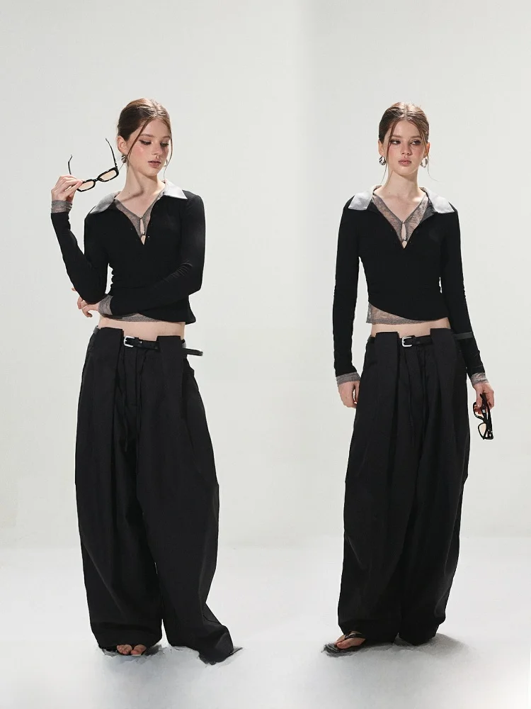 

Masla Lace Design Long Sve Ne Slim Fit Inner irt Женский модный повседневный осенний топ из смеси хлопка