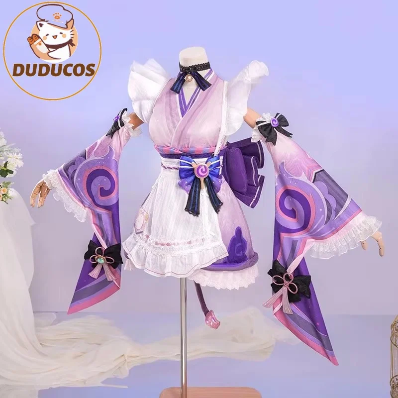DUDU-SR Yumemizuki Mizuki Cosplay Costume Game Genshin Impact【S-2XL】Women Cute Dress Yumemizuki Plus Size