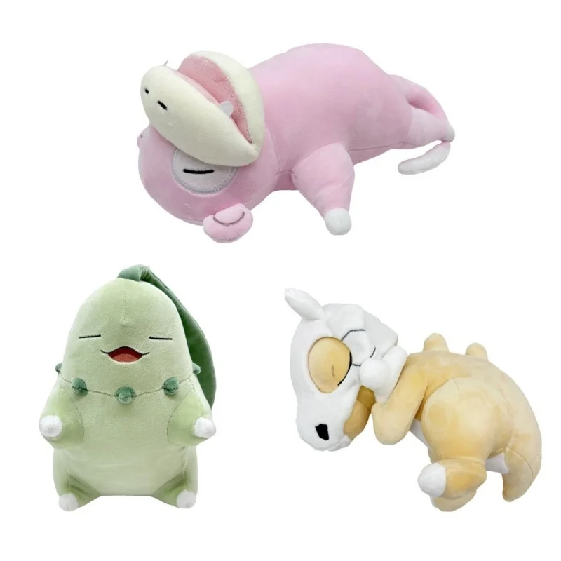 Anime Pokemon Sleep Series Plush Toy Chikorita Slowpoke Cubone Figures Stuffed Animals Pocket Monster Game Pillow Doll Xmas Gift