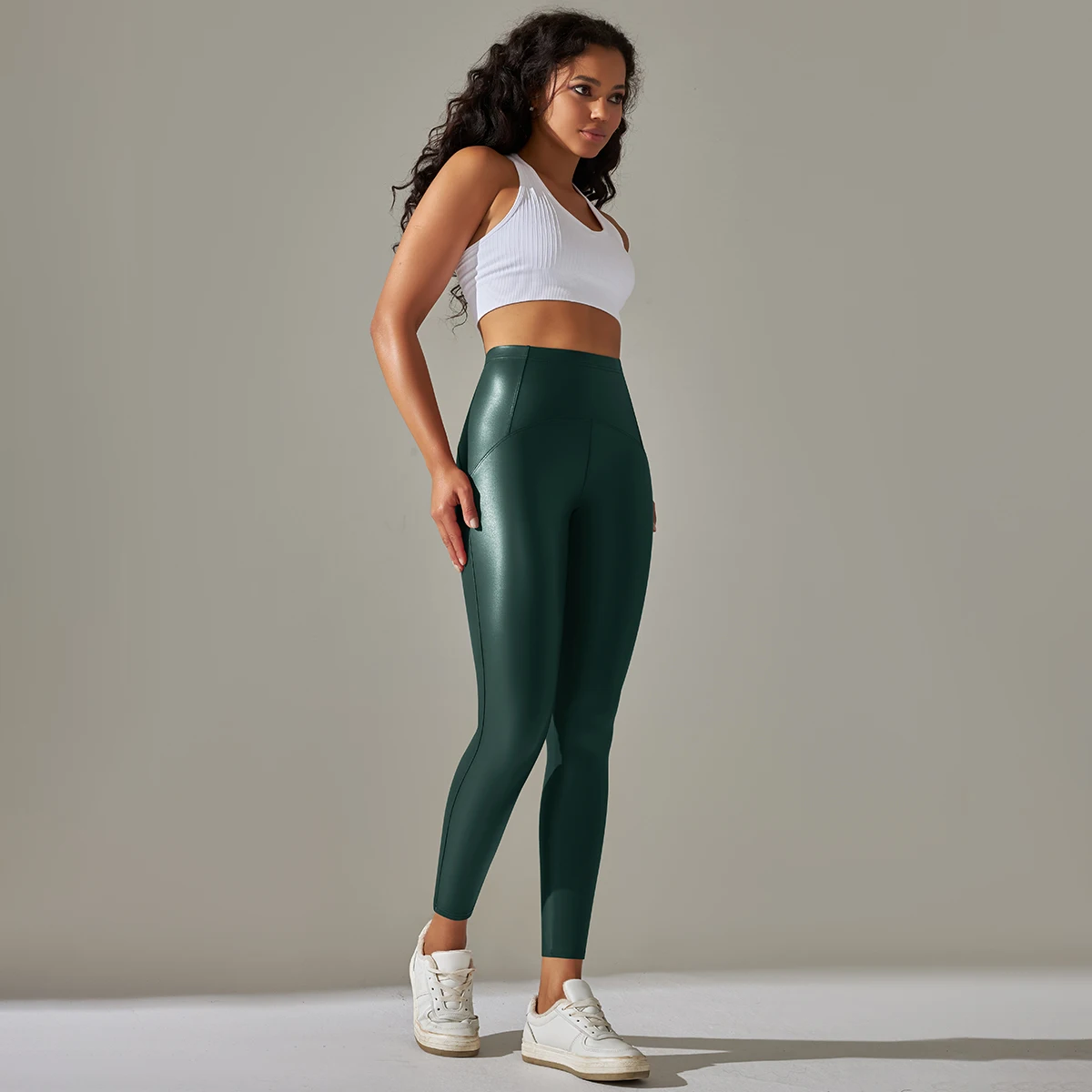 6-farbige Herbst-Winter-Lederhose, dünne Samt-PU-Leder-Leggings, hohe elastische Bund-Hose, sexy Schlankheits-Leggings – Detail 23