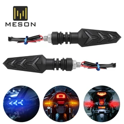 2pcs Motorcycle Turn Signal Light Flashing Motorbike LED Bendable Flowing Fishbone Indicator Lights Daytime Running Lights 12v