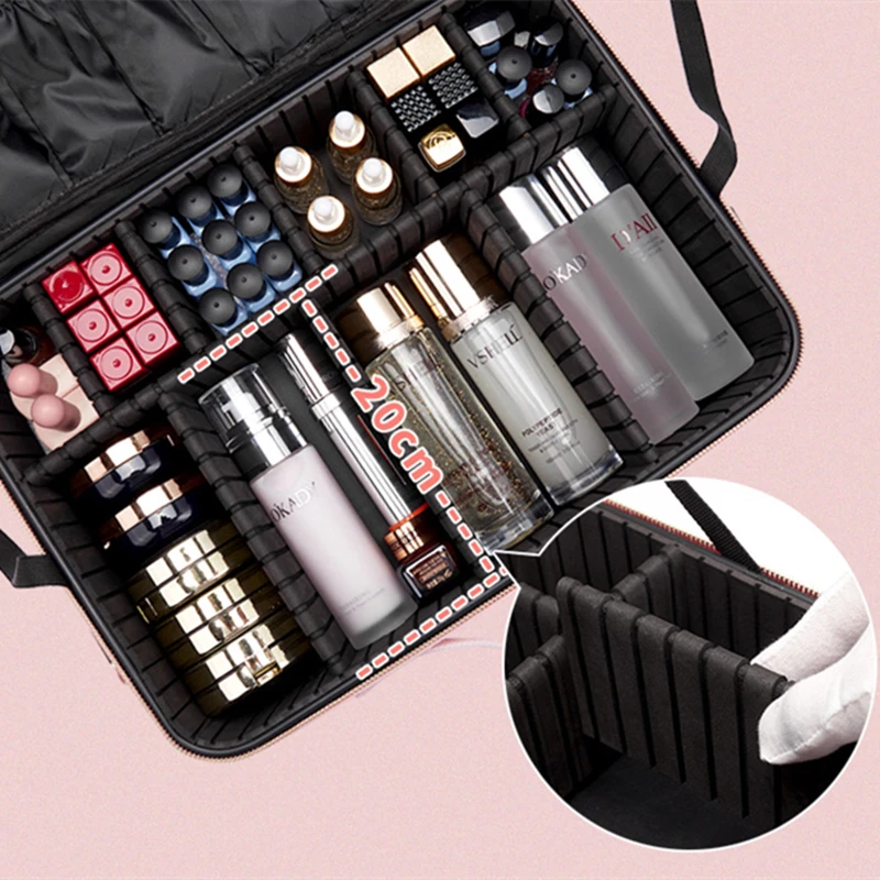 Kit di truccatori in pelle sintetica borsa cosmetica da viaggio per donna portatile Cosmet Beauty Case Nail Tool valigie Organizer rossetto