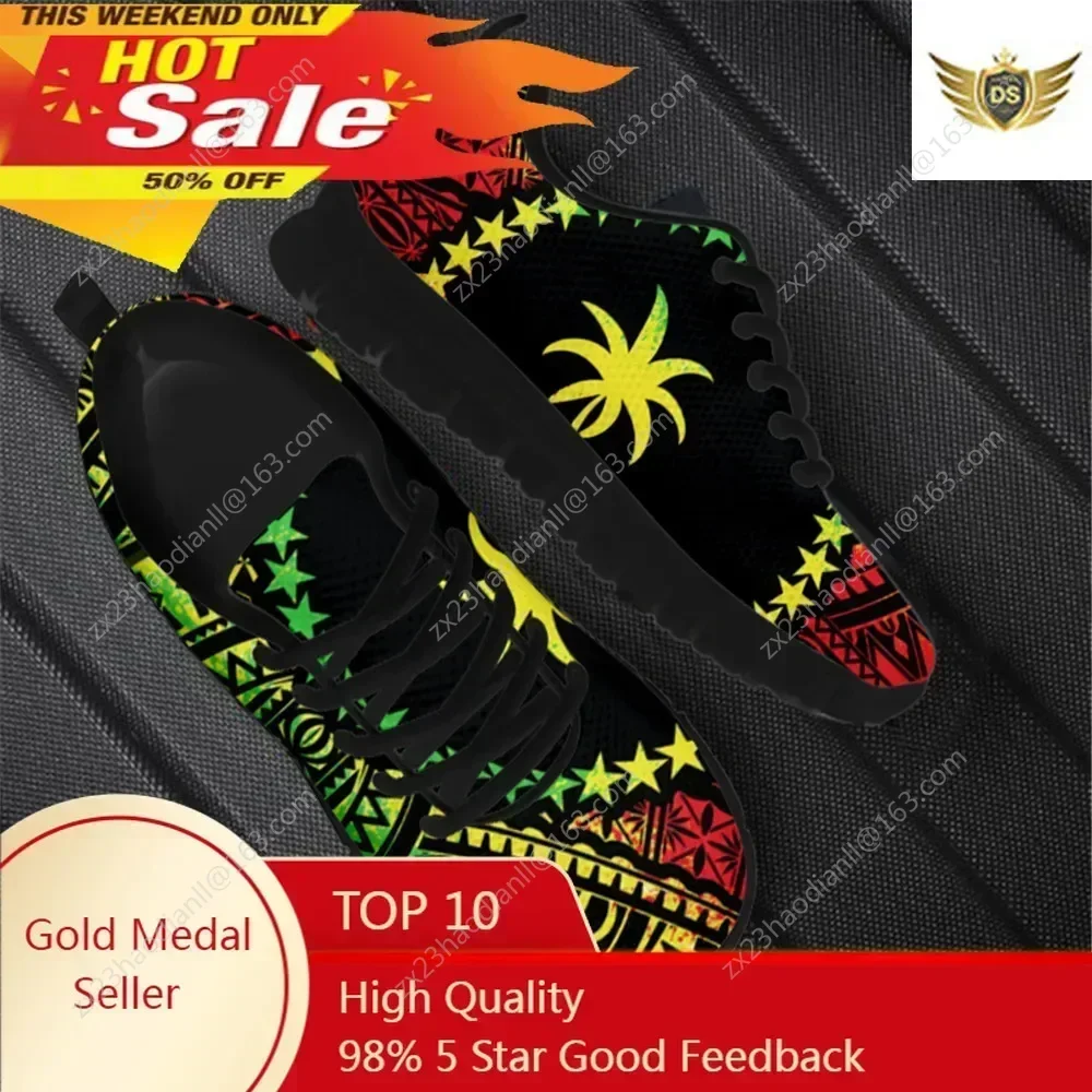Comfort Warm Sneaker Autumn Micronesian Reggae Gradient Color Printed Flat Shoes For Women Casual Lace Up Zapatos