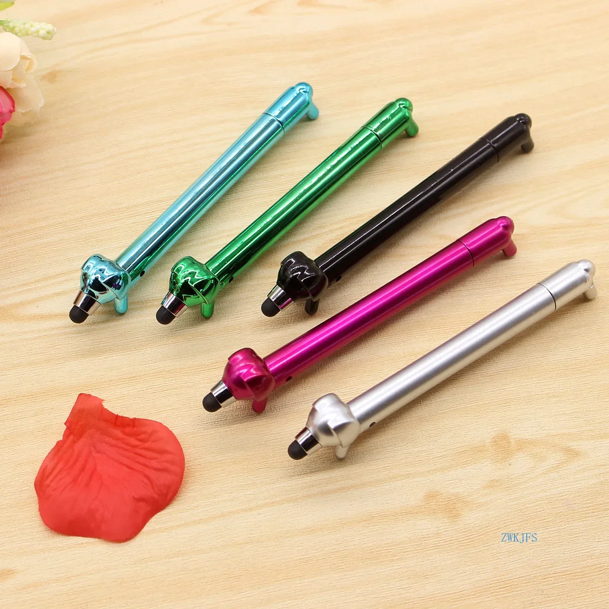 Creative ballpoint pen Cute cartoon puppy touch screen capacitive ballpoint pen Animal styling gift mobile phone capacitive pen