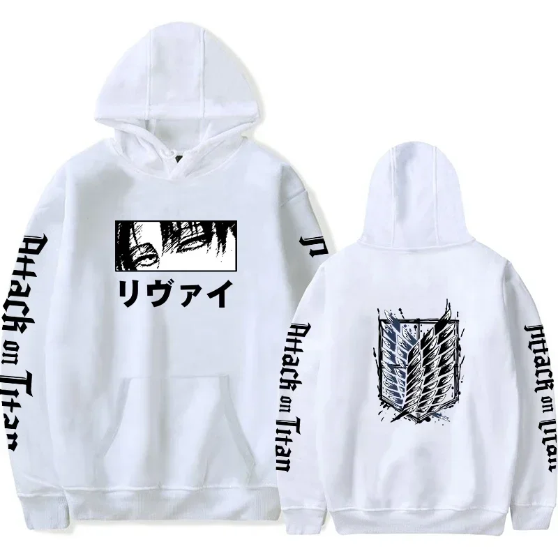 Men Women Hot Anime Plus Size Hoodies Attack on Titan Levi Print Hooded Manga Sweatshirt Harajuku Long Sleeve Pullover Clothing