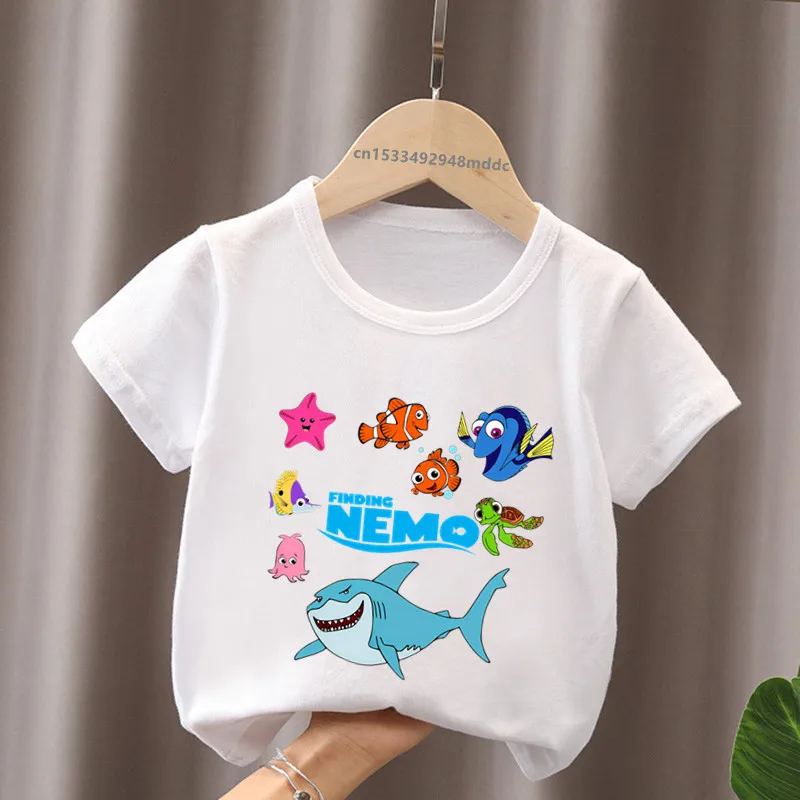 Hot Sale Finding Nemo Dory Print Cartoon Funny Kids T-Shirts Girls Clothes Baby Boys Short Sleeve T shirt Summer Children Tops