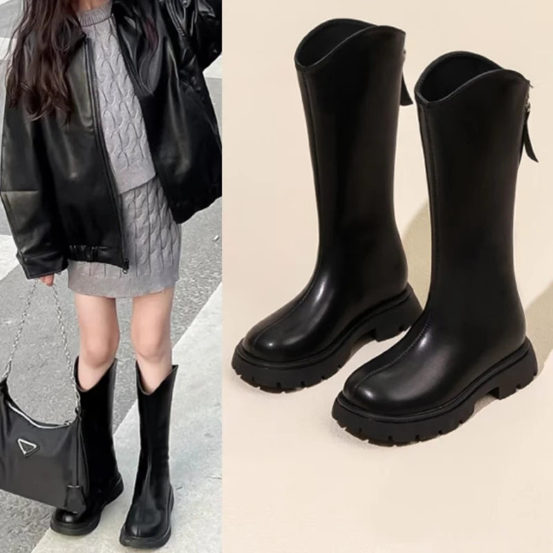 

2025 Autumn Winter New Children Knee-high Boots for Girls Fashion Korean Style Soft Bottom Anti-slippery Versatile Princess Shoe