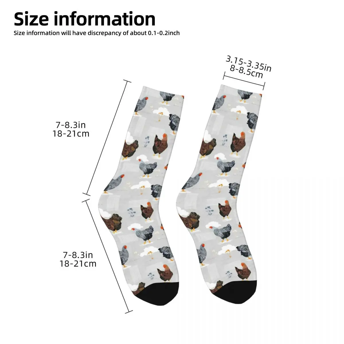 Chicken Art Stockings Cute Hen Print Pattern Kawaii Socks Winter Non Slip Socks Ladies Outdoor Warm Soft Socks