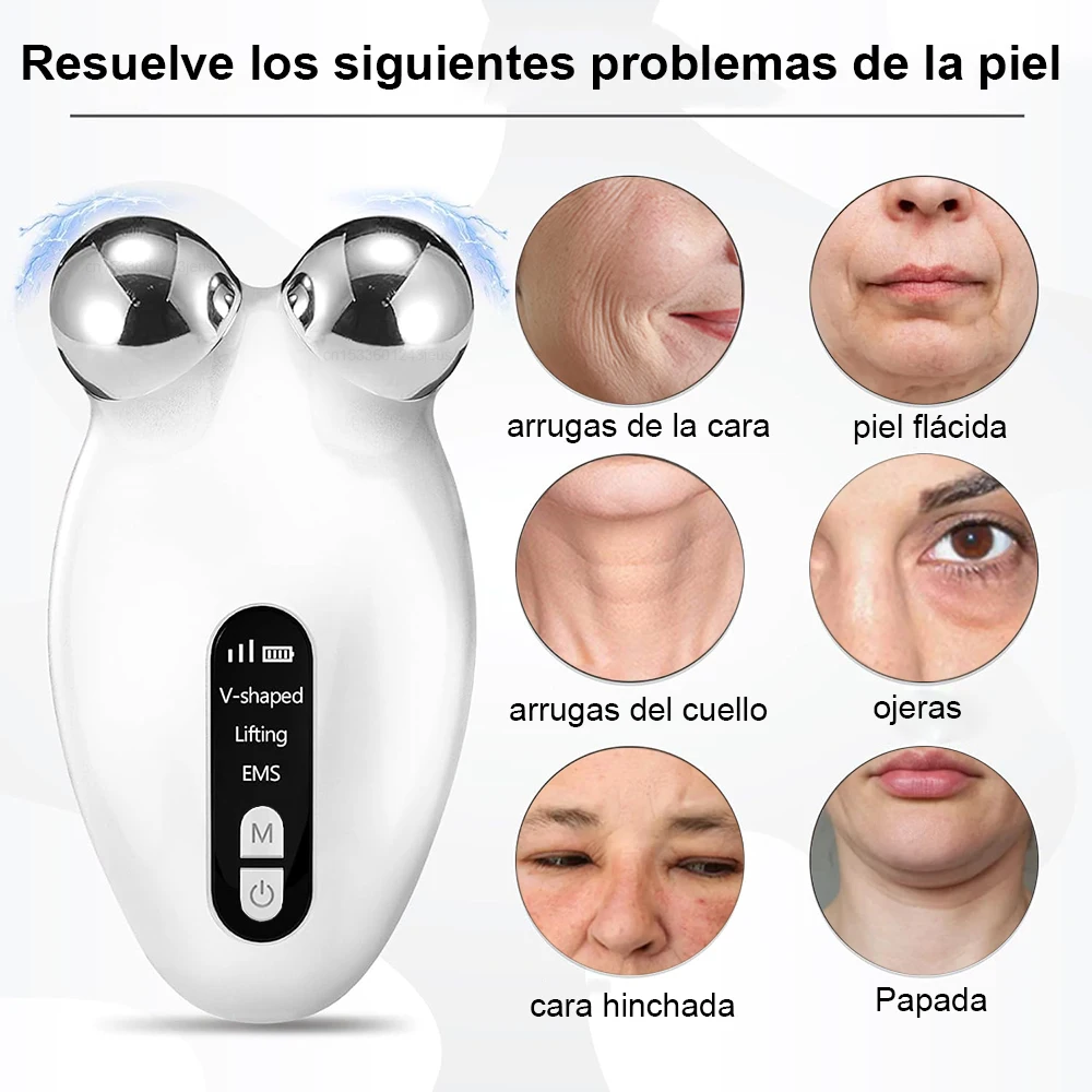 Masajeador de estiramiento Facial EMS, masajeador Facial de microcorriente, máquina de elevación de arrugas, masajeador de estiramiento Facial