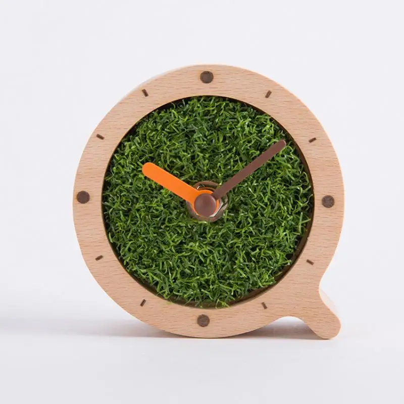 

Modern Solid Wood Table Clock Nordic Fashion Creative Turf Clock Household Living Room Seconds Sweeping Movement Quartz Clock