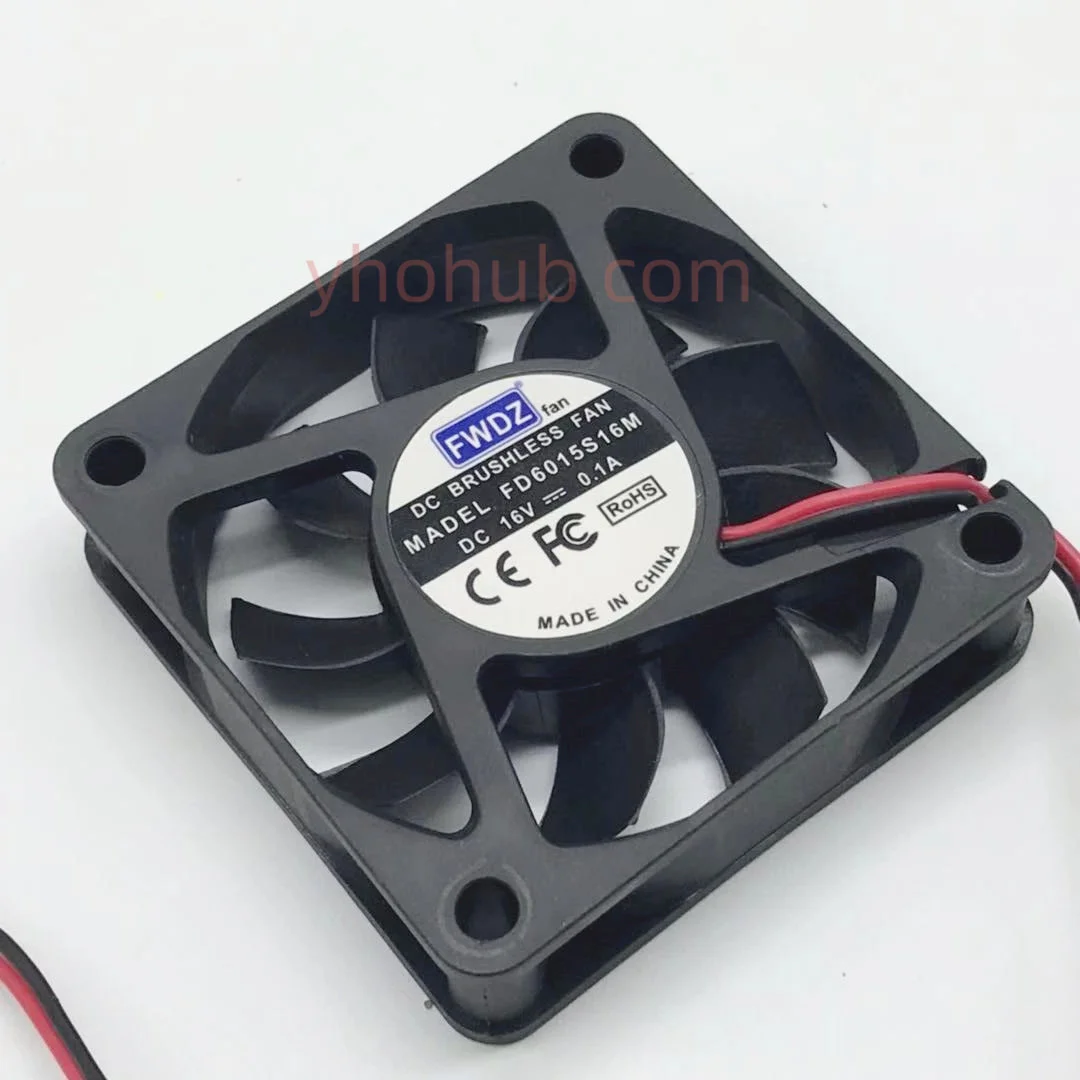 

FWDZ FD6015S16M DC 16V 0.1A 60x60x15mm 2-Wire Server Cooling Fan