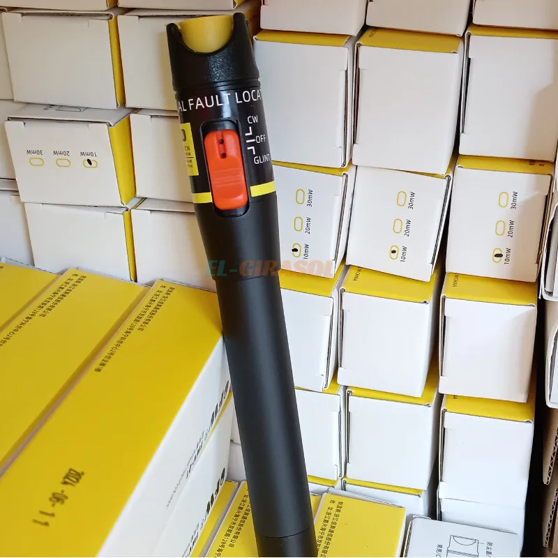 10 mW Visual Fault Locator Glasfaserkabeltester FC/SC/ST-Anschluss Roter Laserlichtstift Typ VFL FTTH