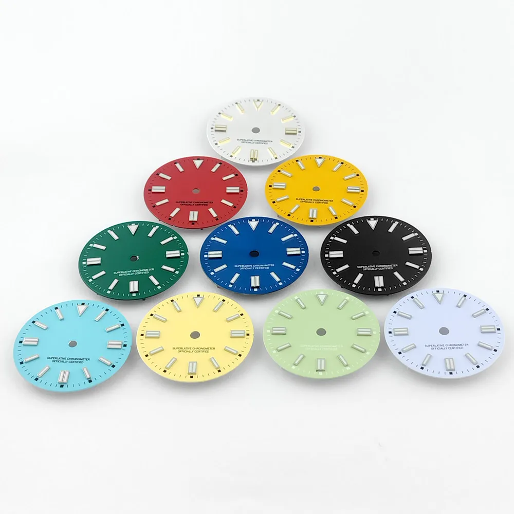New Dial Diameter 28.5mm Fit NH35 Movement BGW9 Luminous Black Red Blue Green Purple Watch faces Watch Parts Accessories