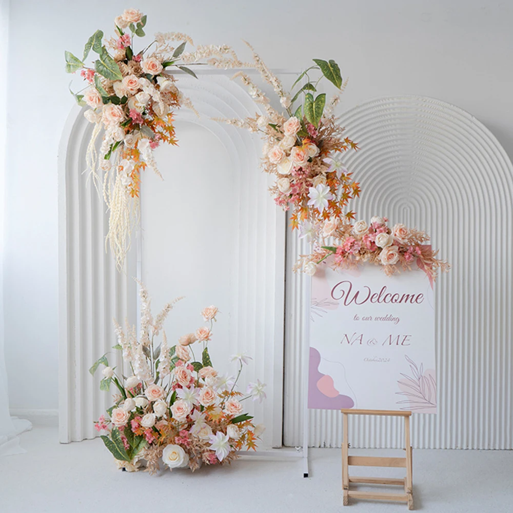 

Шампанское свадебное украшение арка цветочный ряд фон реквизит для свадебной фотографии и сценическая композиция арка событие реквизит для вечеринки