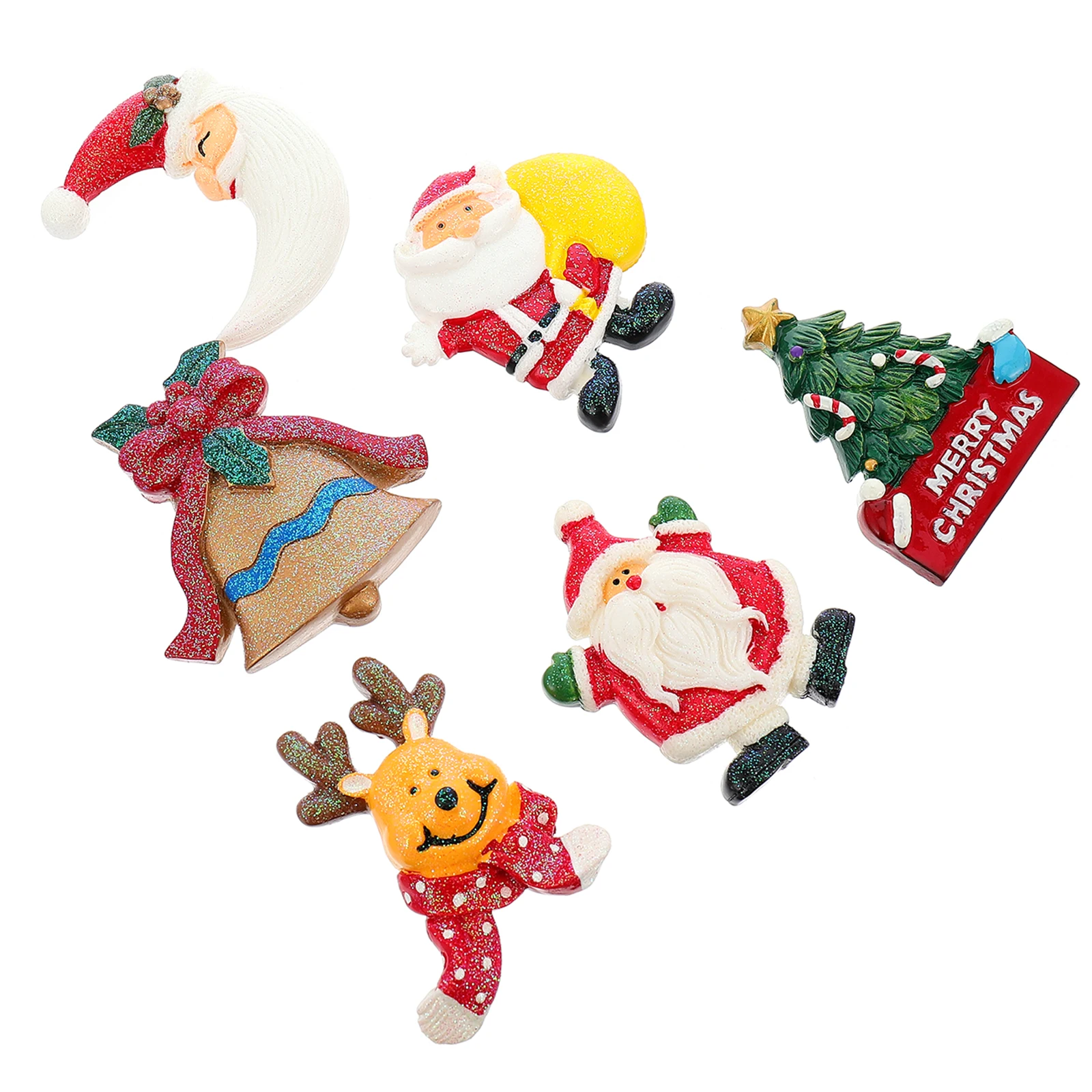 

6 Pcs Phone Case Refrigerator Magnetic Sticker Christmas Decorations Fridge Resin Small Magnets for 3D Charms