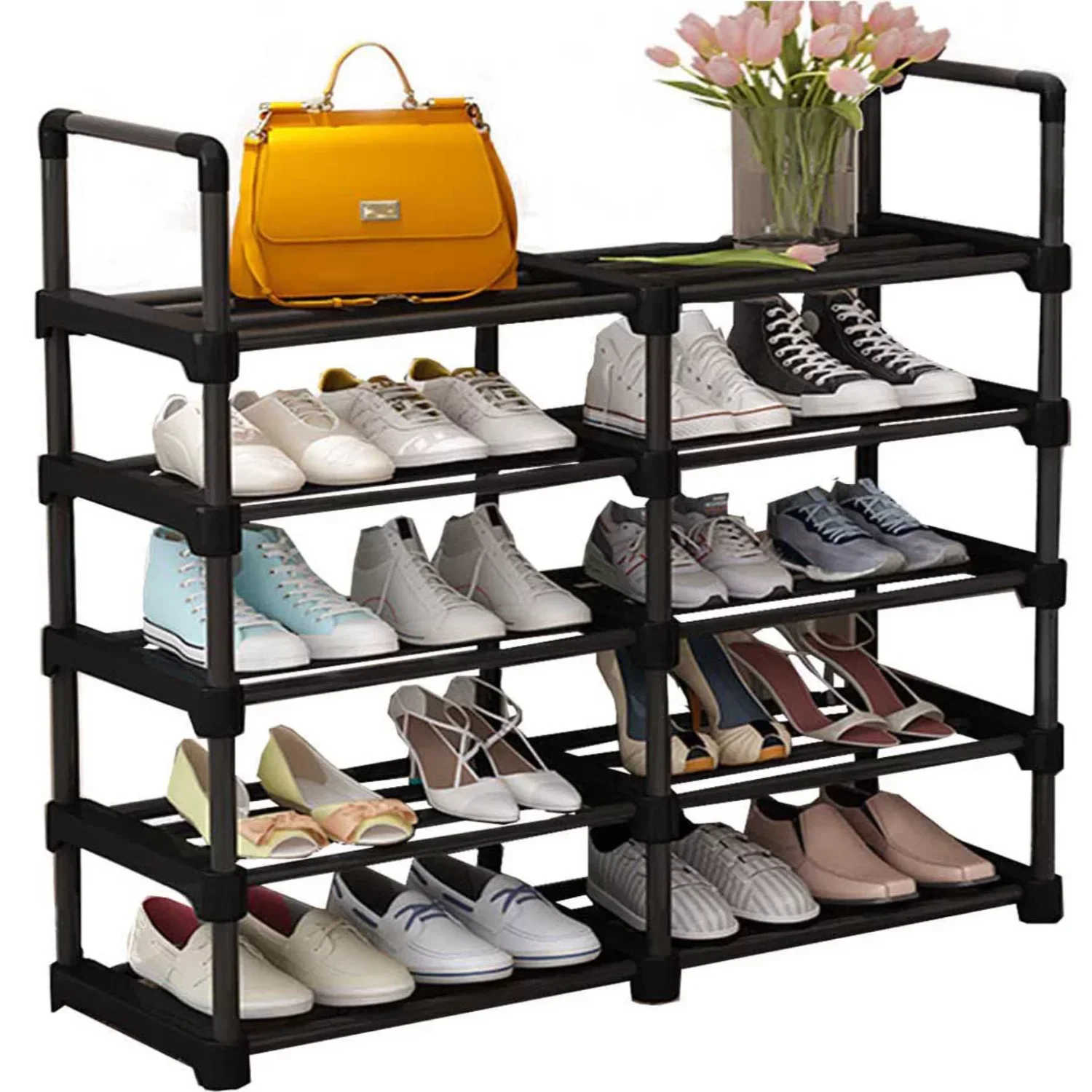 

Stackable Shoe Cabinet Shoe Rack 5 Tier Multi Purpose Shoe Rack Shoe Racks Are Sturdy Stable and Long Lasting