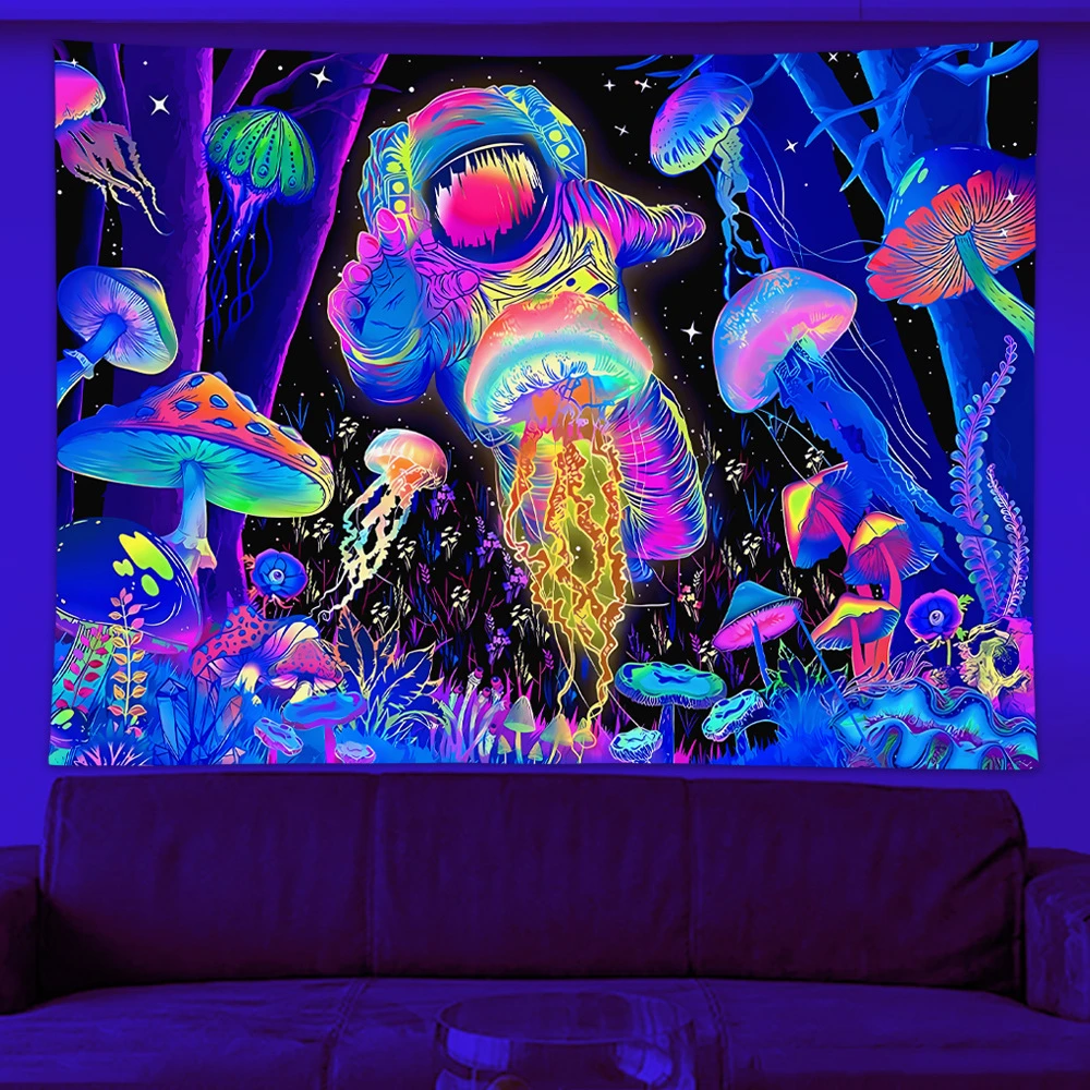VIKAMA Astronaut Mushroom Butterfly Tapestry Wall Hanging, 6 Designs, Wall Decor for Bedroom Living Room Dorm