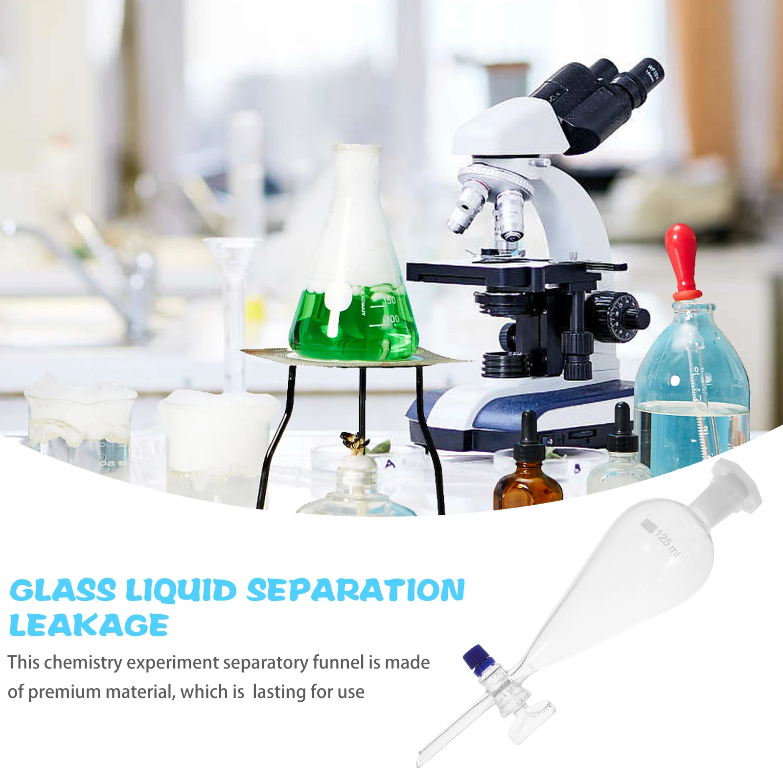 125 Ml Coolant Separating Funnel Decanting High Borosilicate Essential Oil Distiller Glass