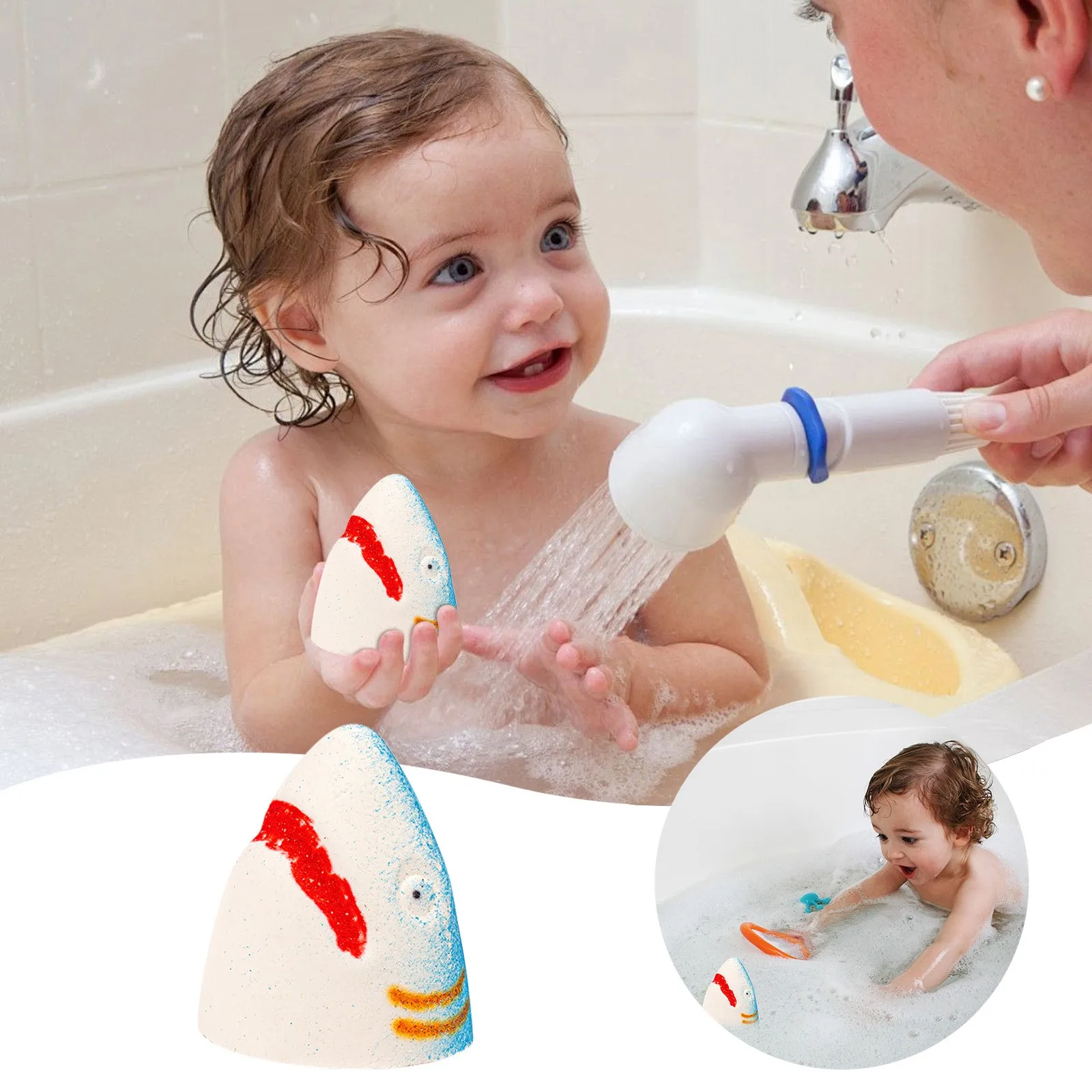 Bañera y ducha para bebé, esponja de baño suave y exfoliante para niños y adultos, limpieza suave, aprendizaje para niños pequeños, edades de 1 a 2 colores