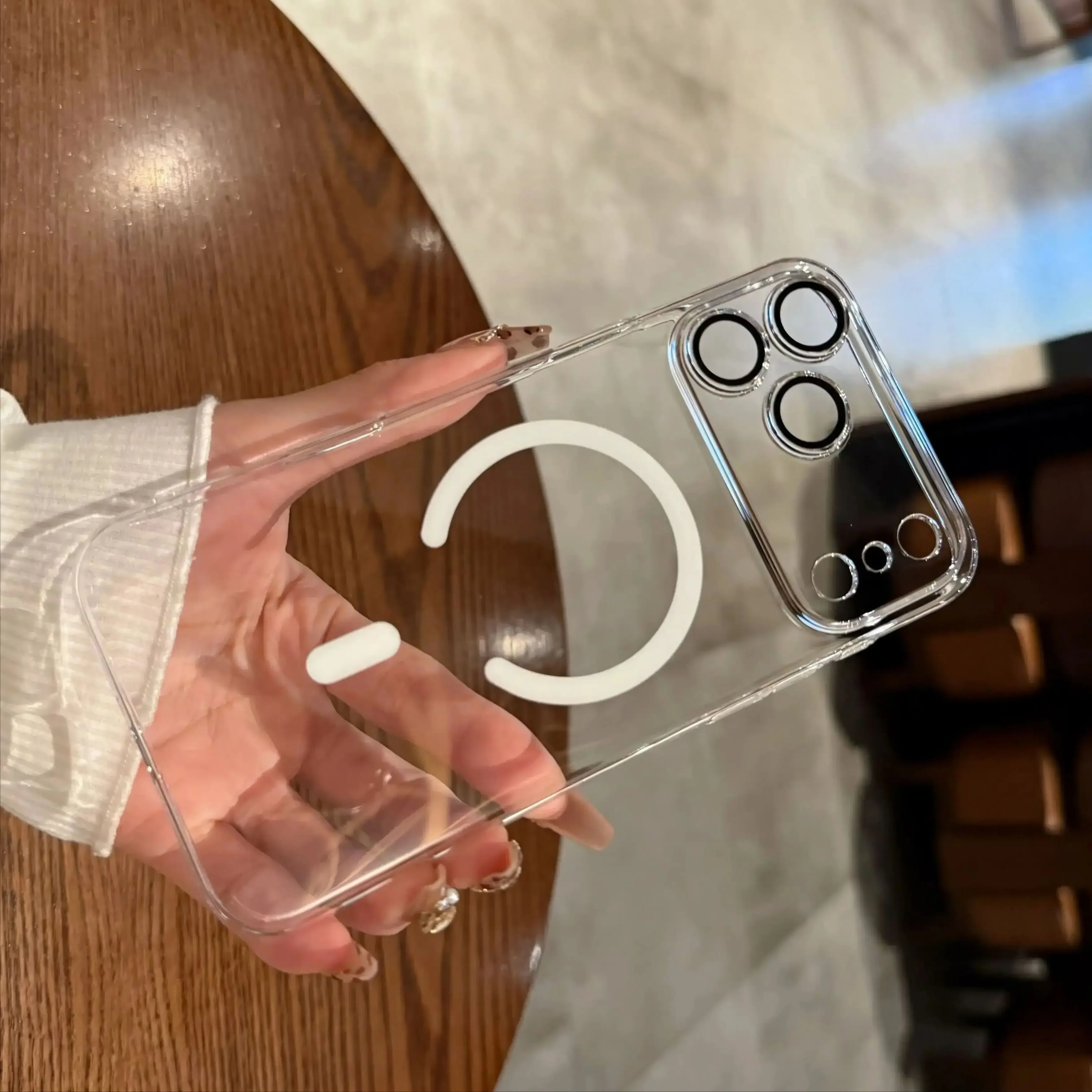 

Ультратонкий прозрачный жесткий магнитный чехол Magsafe для iPhone 17 Air 16 15 14 13 12 Pro Plus Max, чехол-бампер из акрилового стекла для камеры