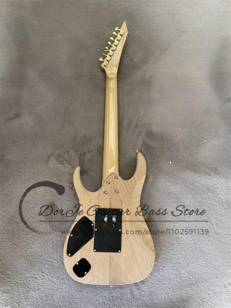 7 strings electric guitar ash wood body unpainted rosewood Frets 27 Frets tremolo bridge SH pickup supports customization