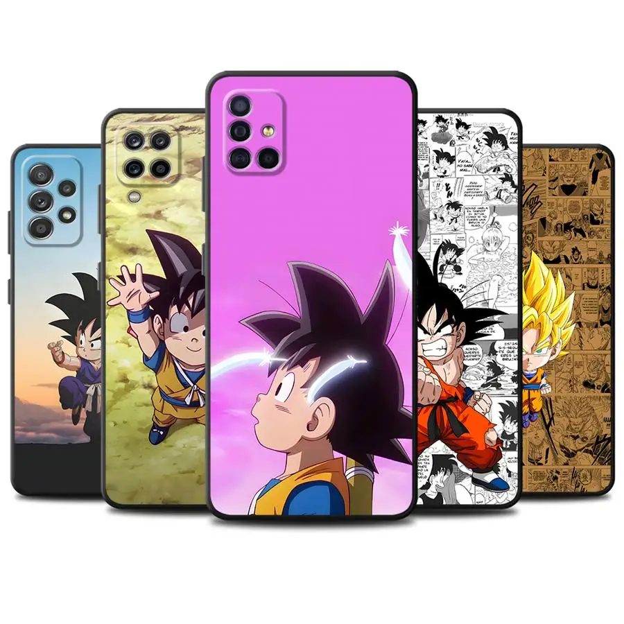 

Black Soft Shell Case for Samsung Galaxy Note10 Plus S10 Plus Note8 S10e S8 S9 Note9 Note20 Ultra Dragon Ball Cartoon Cute Goku