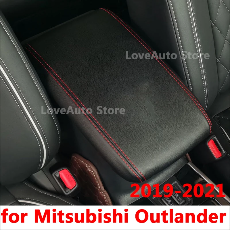 

For Mitsubishi Outlander 2019 2020 2021 Car Central Armrest Organizer Storage Box Leather Case Cover Protective Pad