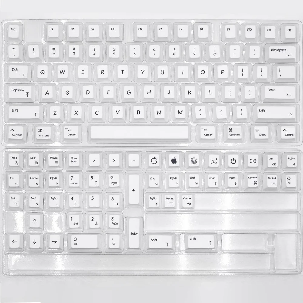 Imagem -05 - Mac Estilo Keycap Conjunto para Teclado Mecânico Pbt Personalizado Minimalista Branco Perfil Cereja 68 75 84 104