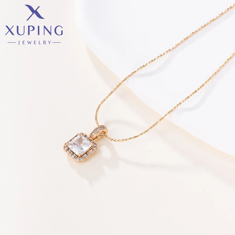 Xuping Schmuck Neuankömmling Charm Quadratischer Anhänger Halskette für Frauen Exquisites Partygeschenk X000789366 – Detail 14