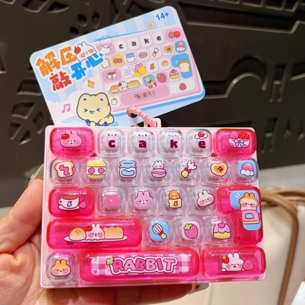 26 Keys Mechanical Keyboard Clear Key Sounds Hangable Stress Relief Fidget Gift Keychain Bag Pendant Charm Stress Relief Use