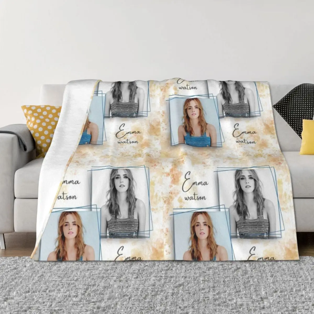 إيما واتسون رمي بطانية الفانيلا ريتروس بطانيات للأرائك بطانيات أشعث