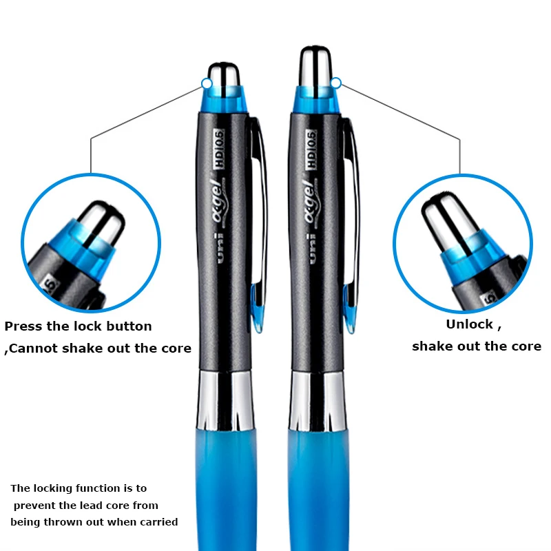 Uni Mitsubishi Mechanical Pencil, M5-617618GG Alpha-Gel Shake Out Lead 0.5mm Automatic Pen Anti-fatigue Grip Japanese Stationery