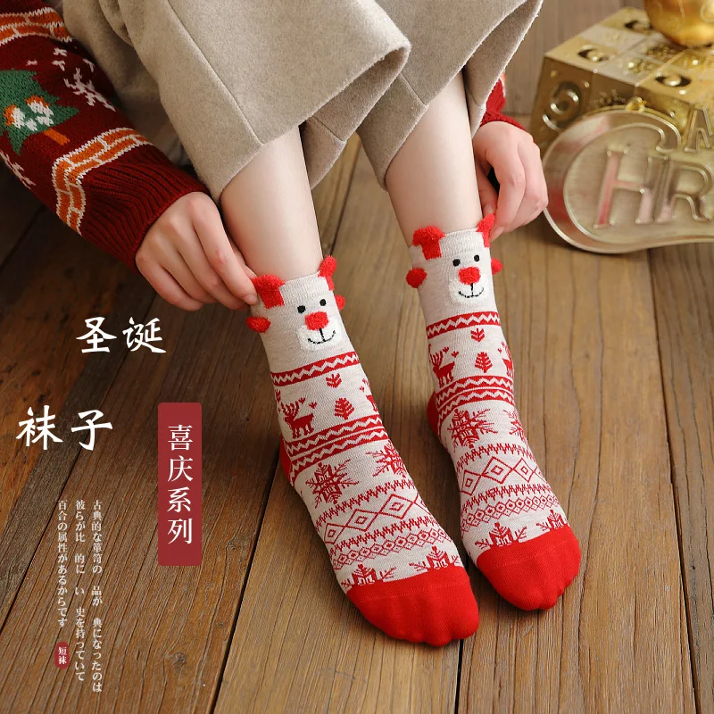 Cartoon Christmas Socks Ornaments Merry Christmas Decorations For Home Christmas Gifts Xmas Happy New Year Supplies