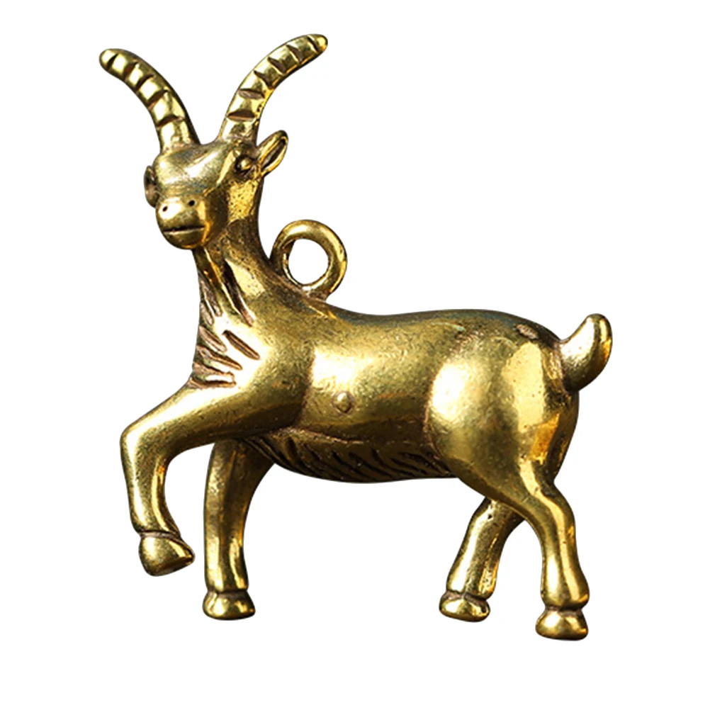 

2pcs Brass Sheep Keychain Chinese Zodiac Design Charms Vintage Style Pendant for Bag Car Key DIY Jewelry Making